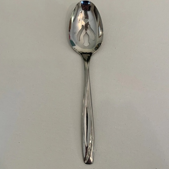 Rogers IS Stainless USA LAWNCREST 7.75" Slotted Serving Spoon Flatware Cutlery - Picture 1 of 10